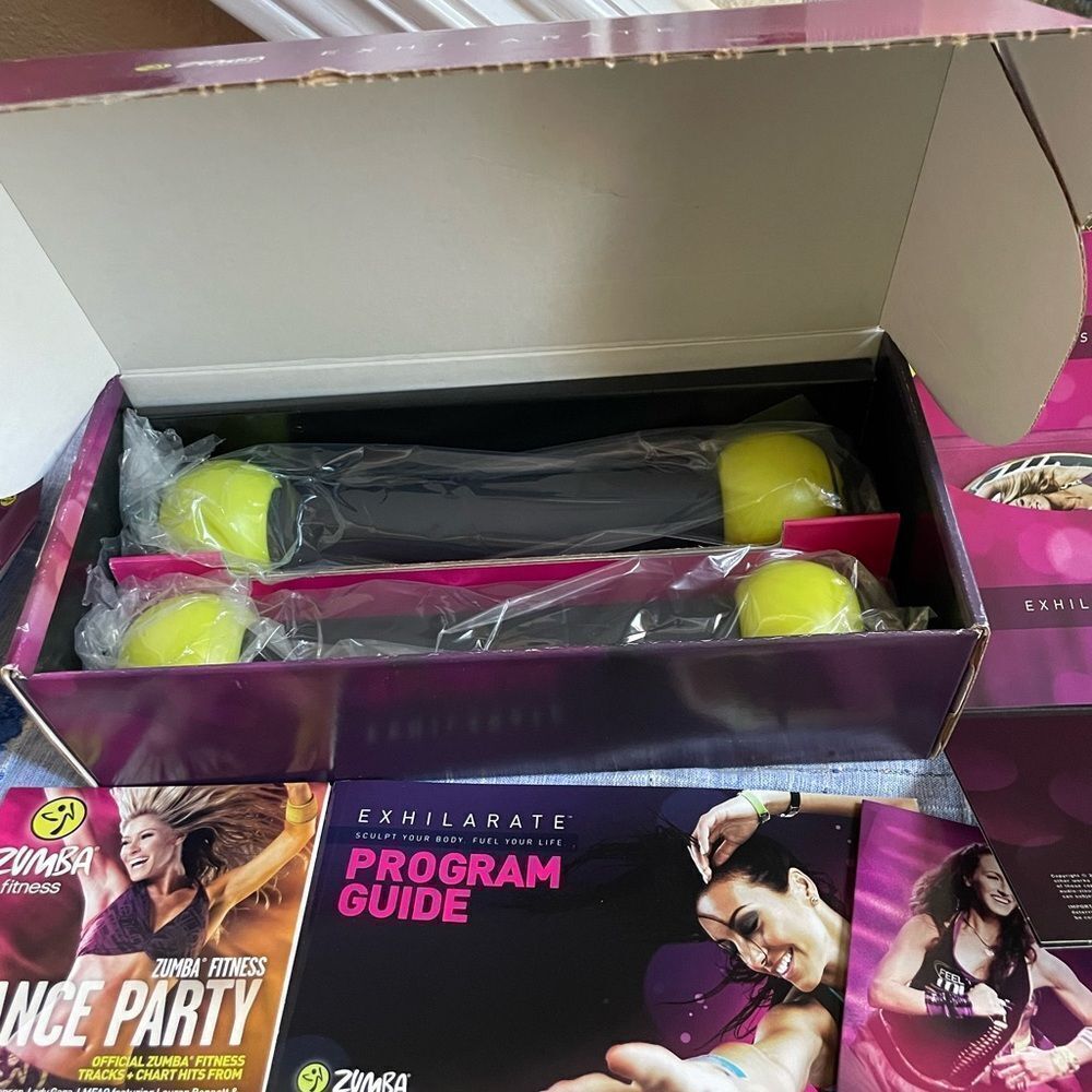 Zumba Exhilarate New Exercise Weights with DVD Sets Dance Party Etc!